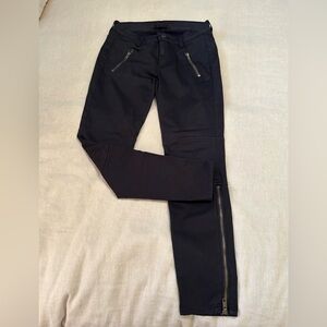 J Brand Black Pants With Zipper Detail at Ankles